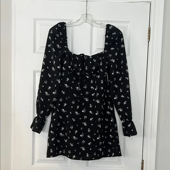 H&M Black Floral Long Sleeve Dress - Picture 1 of 5